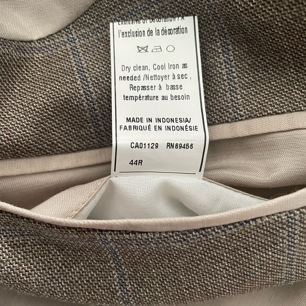 NWOT BLACK BROWN 1826  Two Button Mens Sports Jacket Blazer 44R - Picture 8 of 14
